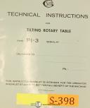 SIP PI-3, Tilting Rotary Table, Technical Instructions Manual